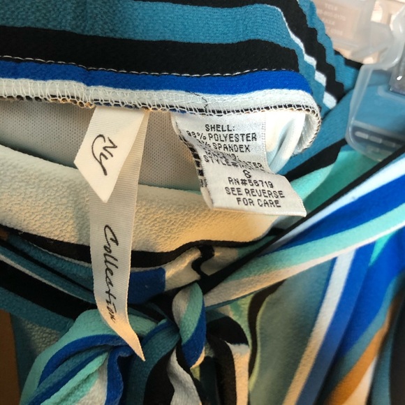 NY Collection Multi Color Asymmetrical Skirt - Picture 5 of 5